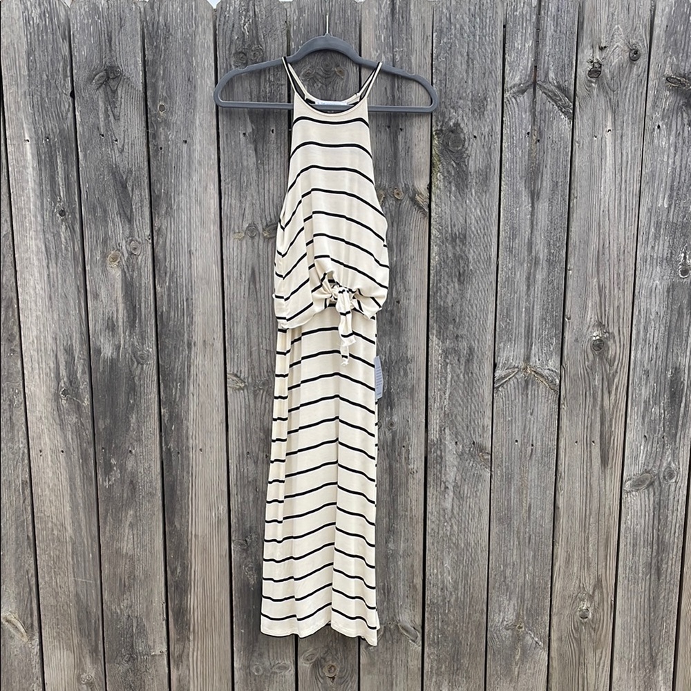 The Vanity Room Black and Cream Halter Sundress